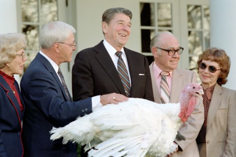 President Reagan attending ceremony