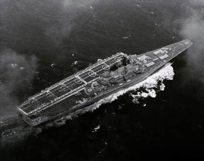 Aerial starboard quarter view of the Soviet Kiev