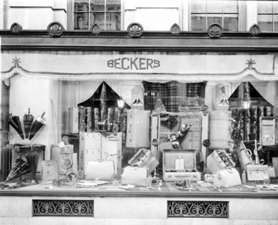 Becker's Leather Goods display window