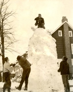 Boys Building a Pillar of Snow November 1966