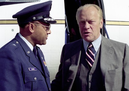 Brigadier General Durham greets former President Gerald Ford
