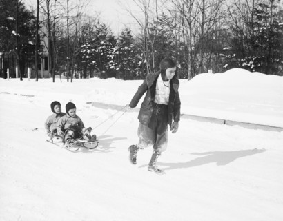Children playing in the snow