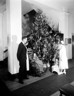 Christmas tree with children in wheelchairs
