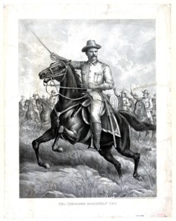 Colonel Theodore Roosevelt riding a horse