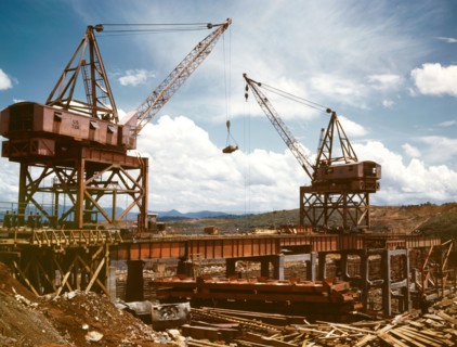 Construction work at the TVA's Douglas Dam