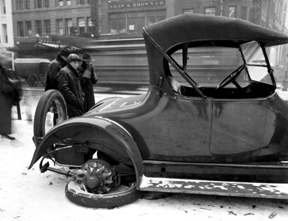 Disable automobile in snow