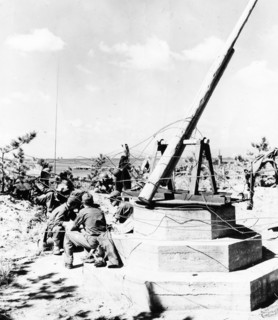Dummy AA gun off the beach at Wakayama