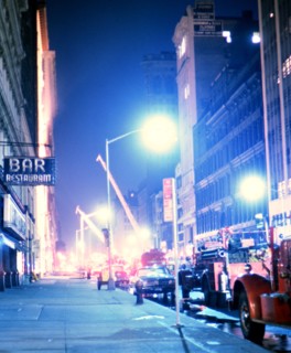 Emergency vehicles at the scene of a fire in New York City