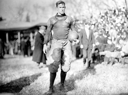 Football player at Georgetown University football game