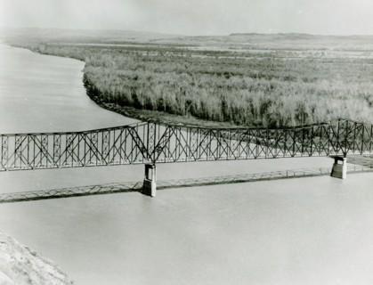 'Four Bear' Highway Bridge Showing Land to be Flooded