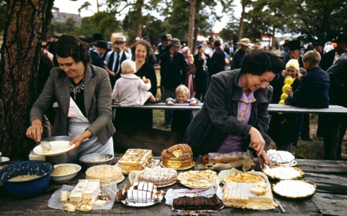 Getting ready to serve the barbeque dinner