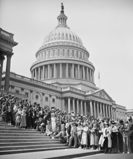 Group of people outside U.S. Capitol