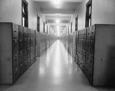 Hallway of filing cabinets