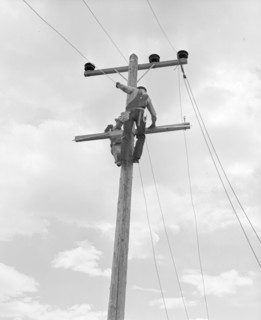 Light poles and wiring for electric lighting