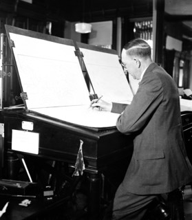 Man creating weather maps