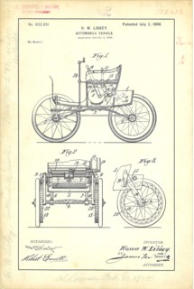 Patent Drawing for H. W. Libbey's Automobile Vehicle