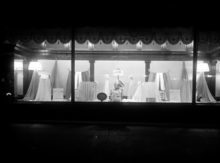 Quaker Lace Company window display