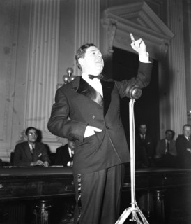 Senator Huey P. Long speaking in early 1935