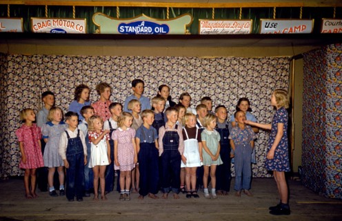 Small Town School children singing in choir