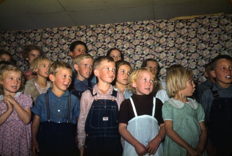 Small Town School children singing in choir
