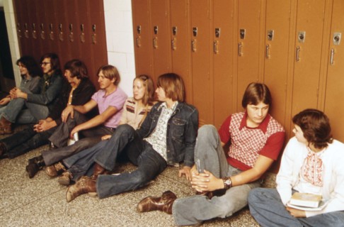 Teenage students Resting