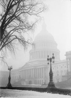 United States Capitol on a foggy morning ca. 1917