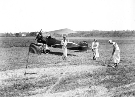 Women playing aerial golf