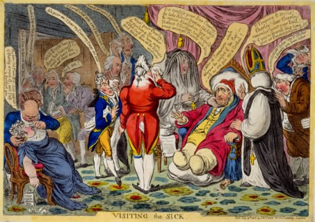 Visiting the sick ca. 1806, James Gillray engraver