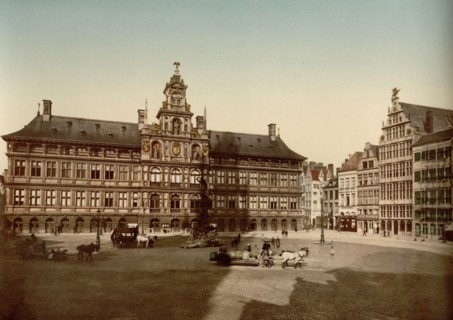 Grande Place with town hall, Antwerp, Belgium ca. 1890-1900