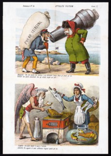 Attualità politiche - Italian political cartoon by Grossi ca. 1878