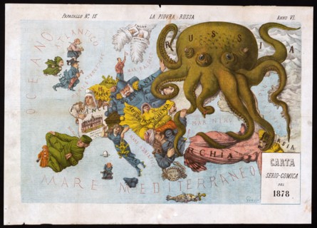 La piovra Russa (Italian political cartoon by Grossi / Grassi) ca. 1878