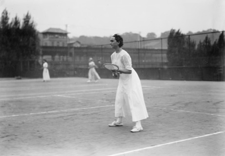 Photograph shows American tennis player Florence E. Sutton (1883-1974) ca. 1910-1915