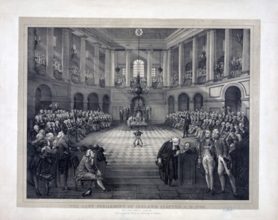 The Last Parliament of Ireland Elected A.D. 1790--College Green, Dublin ca. 1874