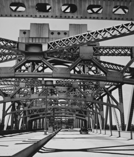 1930s New York City - Triborough Bridge, steel girders, Manhattan
