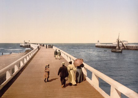 Entrance to port, Ostend, Belgium ca. 1890-1900