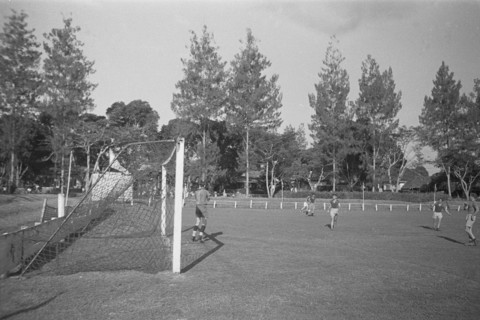 1940s Football match or 1940s Soccer Match; Date May 1948 Location Batavia, Indonesia, Jakarta, Dutch East Indies