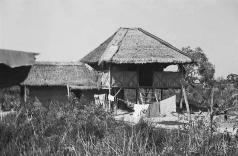 House with laundry; Date March 1946; Location Indonesia, Dutch East Indies