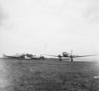 A passenger plane takes off; Date August 1947; Location Indonesia, Dutch East Indies