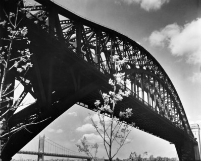 1930s New York City - Hell Gate Bridge: I. Central Steel Arch over East River looking toward west from Astoria Park, Queens, Queens ca. 1937
