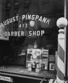 Pingpank Barber Shop, 413 Bleecker Street, Manhattan ca. 1938