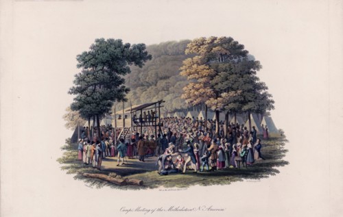 Camp meeting of the Methodists in North America ca. 1819