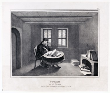 Luther auf der Wartburg nach dem original Wachsabguss in der Marien bibliotheck zu Erfurth ca. 1830