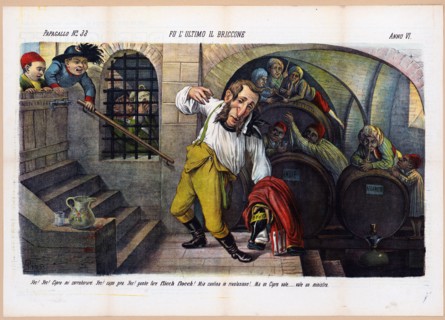 1800s Italian Political Cartoon by Agusto Grossi - Fu l' ultimo il briccone ca. 1878