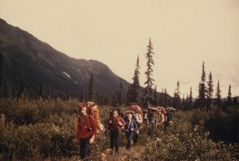 August 1975 - Hikers on a trail, Gates of the Arctic, Alaska