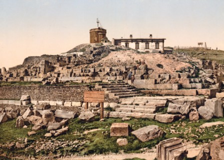 Summit of the Puy de Dôme and ruins of the temple Mercury, Clermont-Ferrand, France ca. 1890-1900
