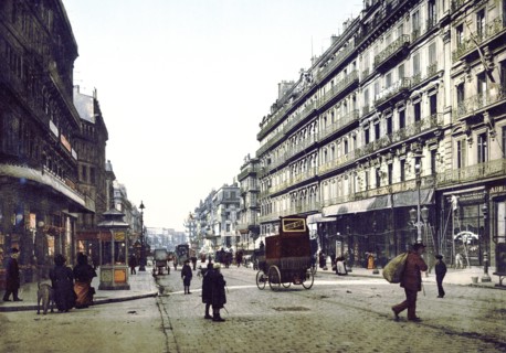 The Cannabiere (i.e., Cannebière) and Hotel de Louvre, Marseilles, France ca. 1890-1900
