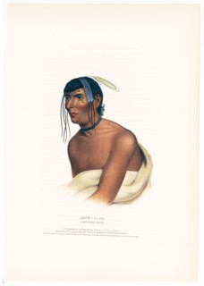 Antique Native American Print - Jack-O-Pa, a Chippewa chief ca. 1843
