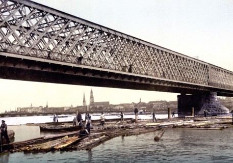 Railway bridge, Riga, Russia, (i.e., Latvia) ca. 1890-1900