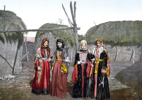 Russian types of Tartar, (i.e., Tatar), women of the Caucasus, Russia ca. 1890-1900