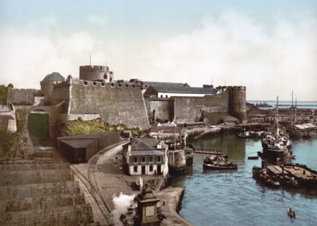 The Castle from swing bridge, Brest, France ca. 1890-1900